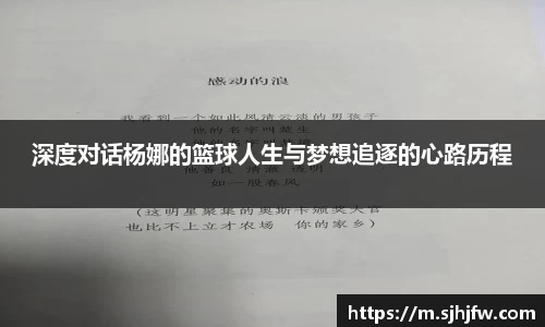 深度对话杨娜的篮球人生与梦想追逐的心路历程